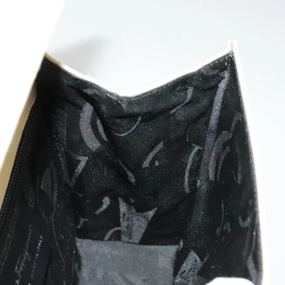 Salvatore Ferragamo Hand Bag Suede 2way Beige Silver Auth 102527 - Picture 12 of 16